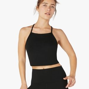 Beyond Yoga Step Beyond Cropped Ribbed Tank, Black